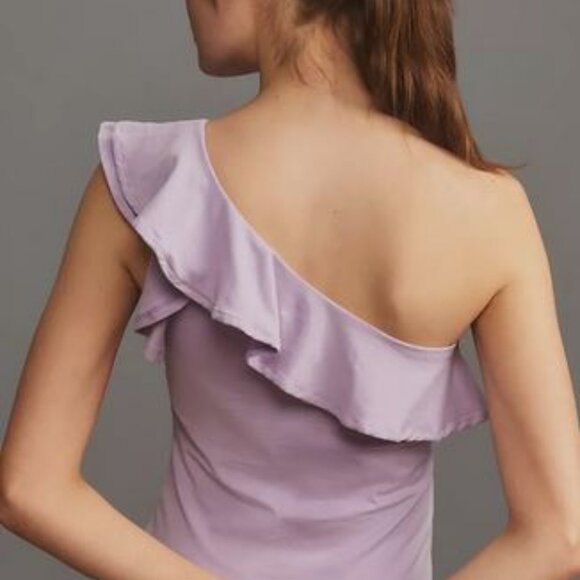 Anthropologie Maeve one shoulder ruffle top - Lavender- size S - Picture 2 of 5